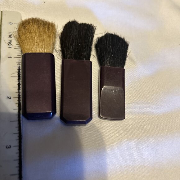 Powder Foundation Blush Brush with Plum Handle Lot Of 3 Fit Some Compacts New - Picture 4 of 5